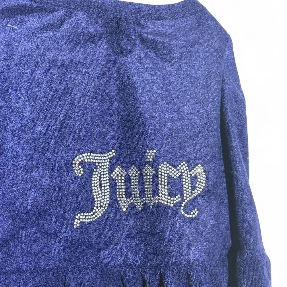 Navy Juicy Couture dog sweater with ruffle hem; size M/L dog - Picture 4 of 5